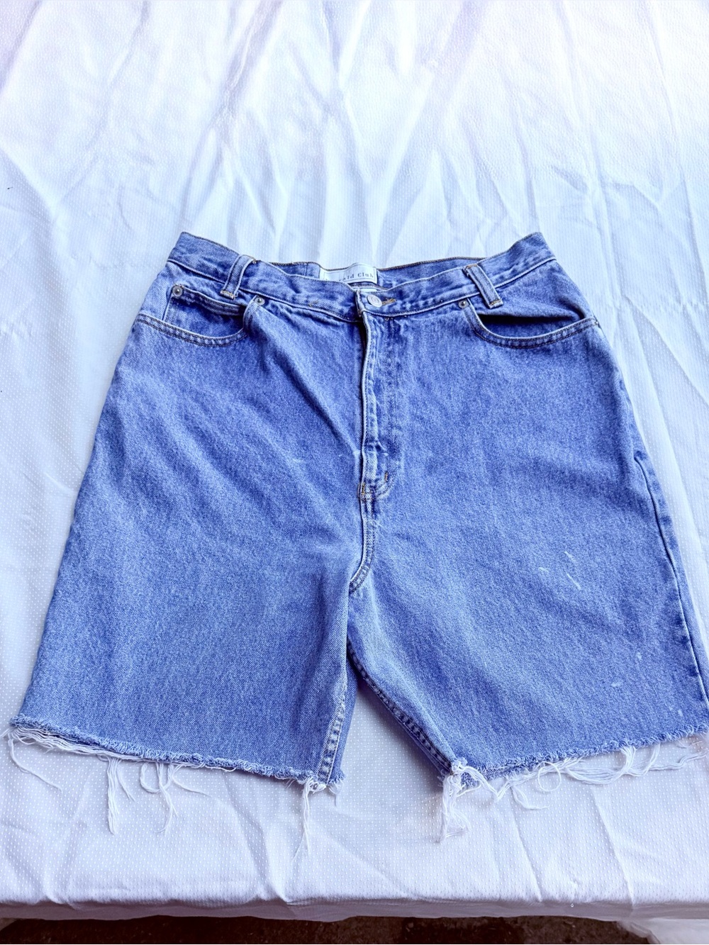 VINTAGE 90s Emerald Club USA High Rise Denim Cutoff Shorts 14T